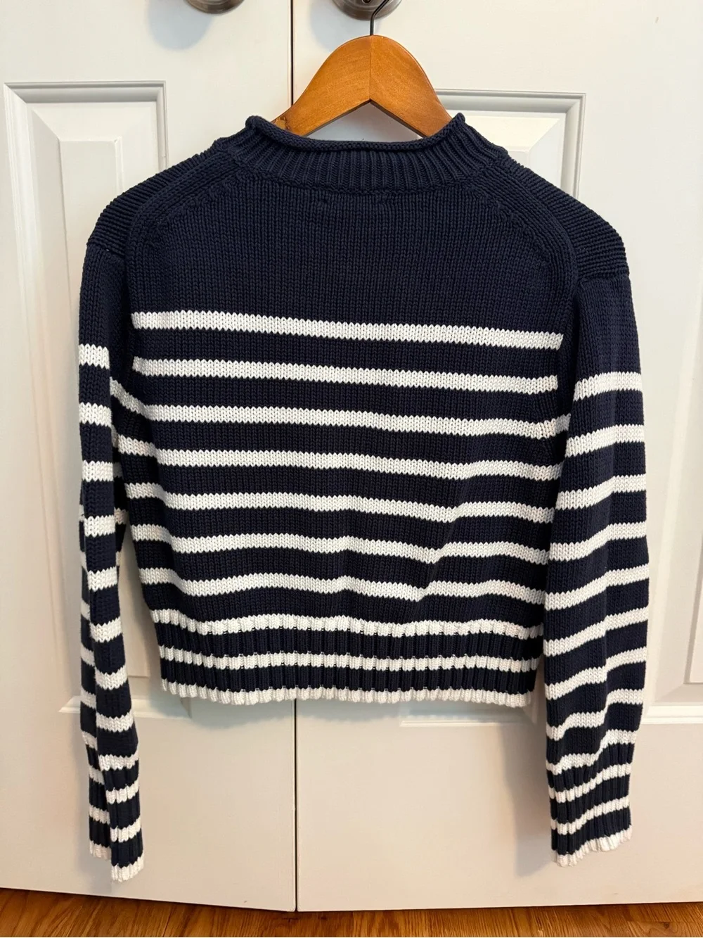 J.Crew Rollneck Sweater Striped Navy and Ivory Size XS